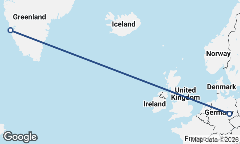 Leipzig to Nuuk