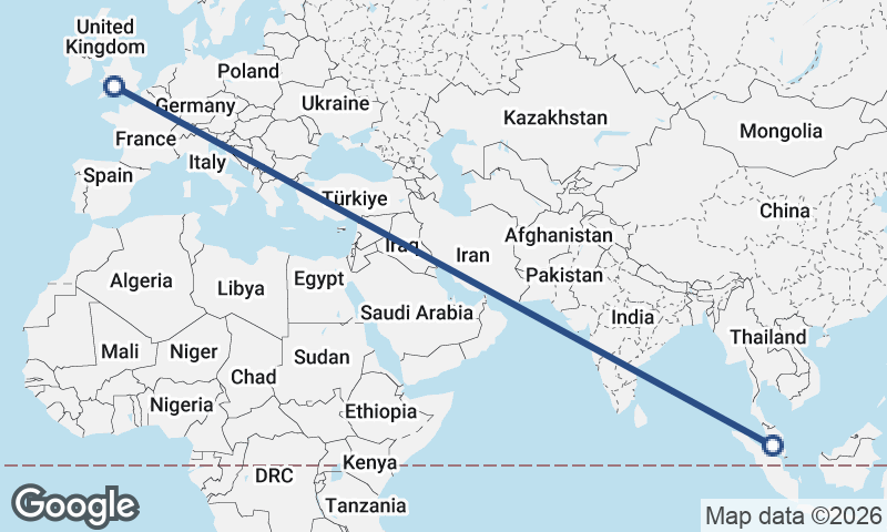 Bristol to Kuala Lumpur