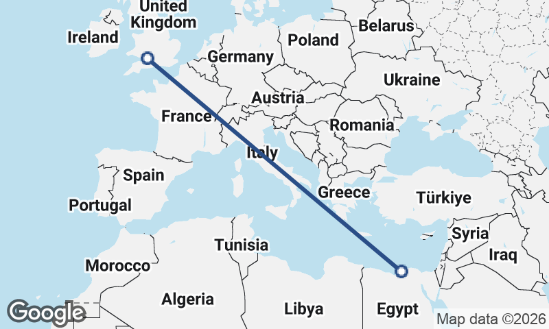 Bristol to Alexandria