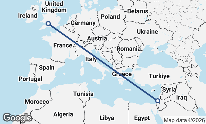 Bristol to Tel Aviv-Yafo