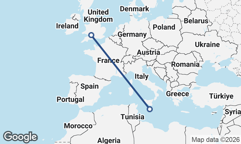 Bristol to Valletta