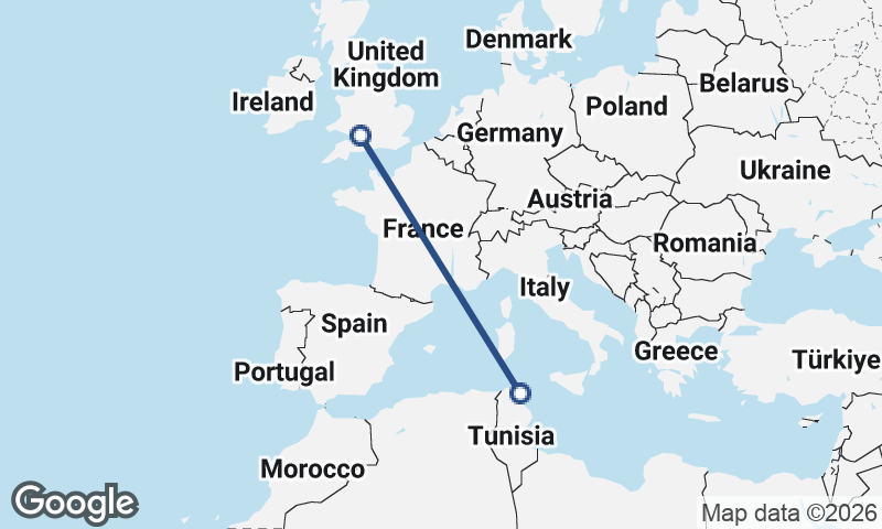 Bristol to Tunis