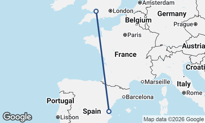 Bristol to Valencia