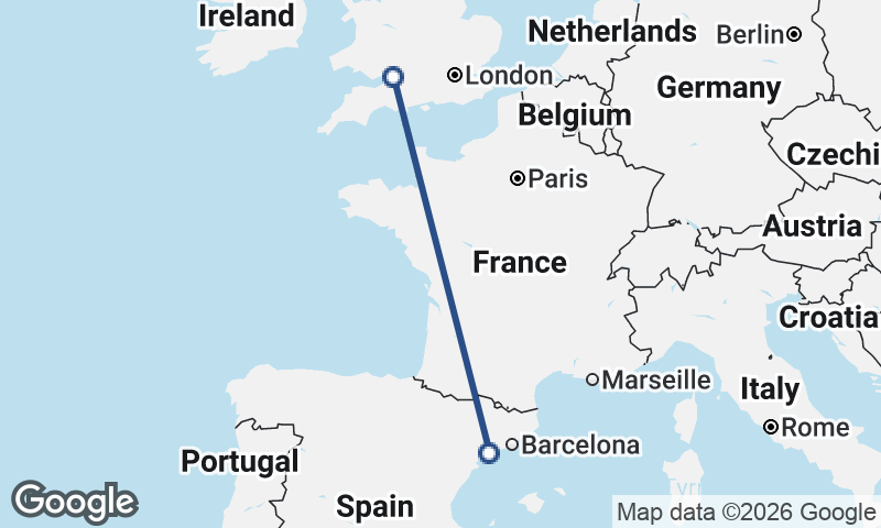 Bristol to Tarragona