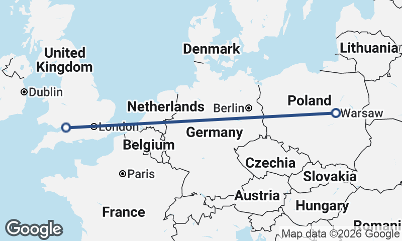 Bristol to Warsaw