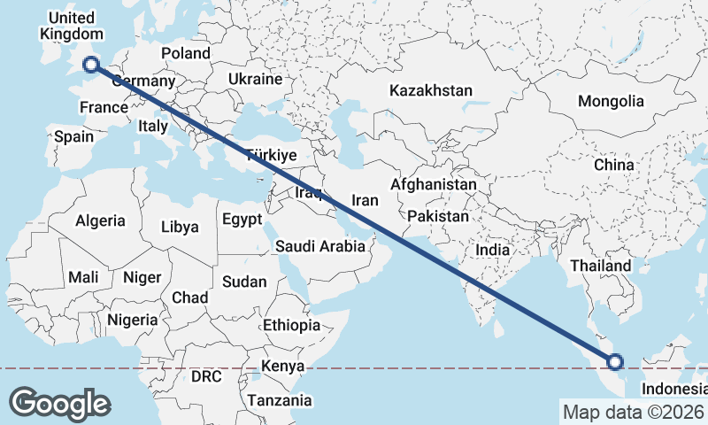 London to Singapore