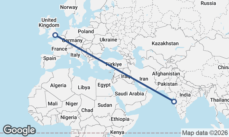 London to Mumbai