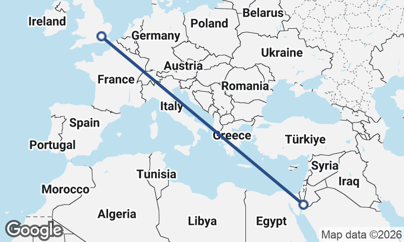 London to Al ‘Aqabah