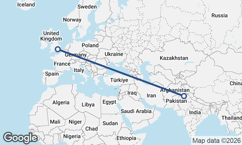 London to Faisalabad