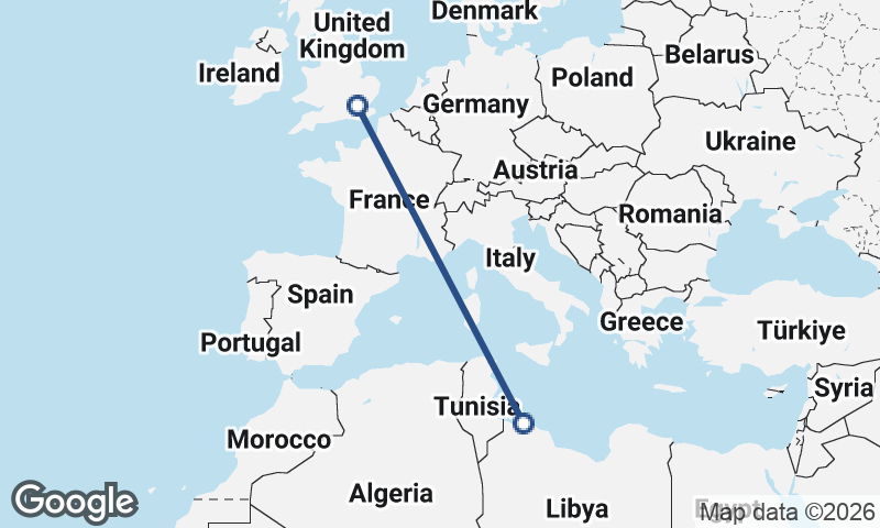 London to Tripoli
