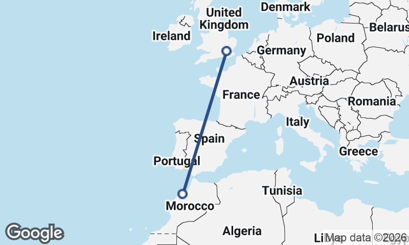 London to Casablanca