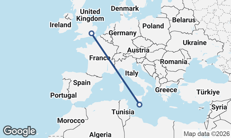 London to Valletta