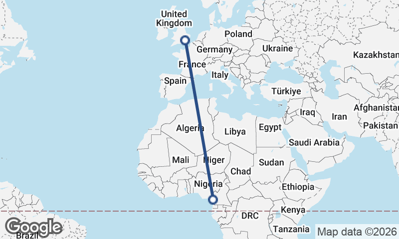 London to Douala