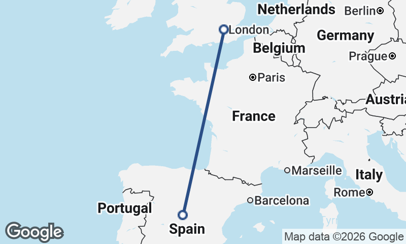 London to Madrid