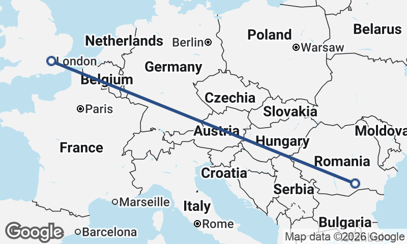 London to Bucharest