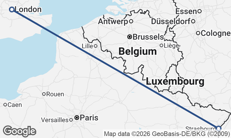 London to Strasbourg