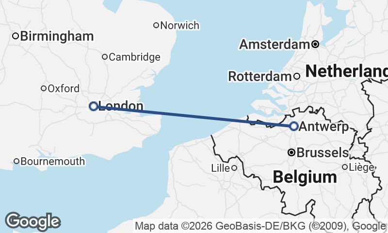 London to Antwerp