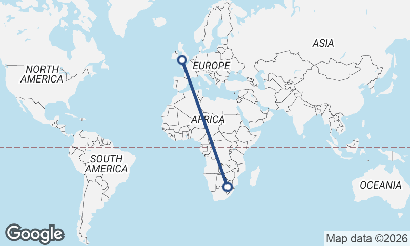Cardiff to Johannesburg