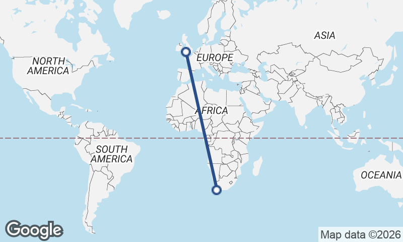 Cardiff to Cape Town