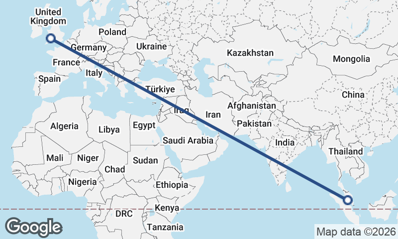 Cardiff to Kuala Lumpur