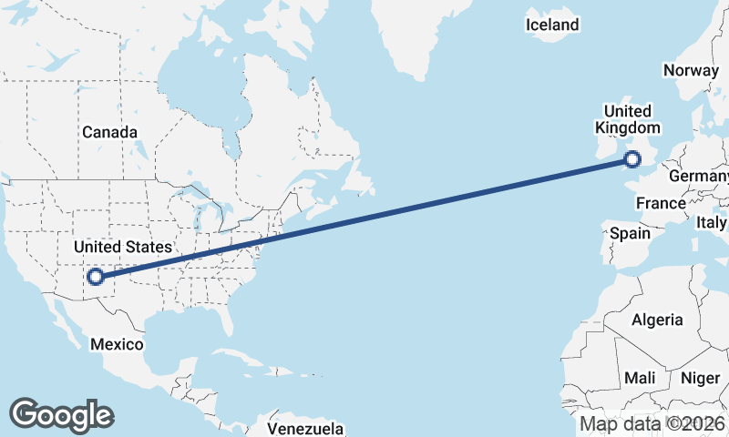 Cardiff to Albuquerque