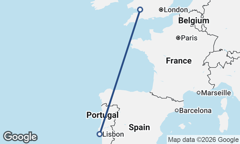 Cardiff to Lisbon