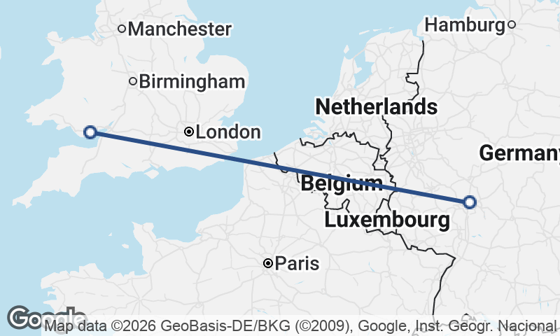 Cardiff to Frankfurt