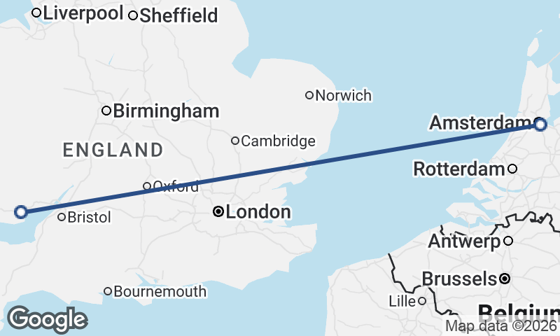 Cardiff to Amsterdam
