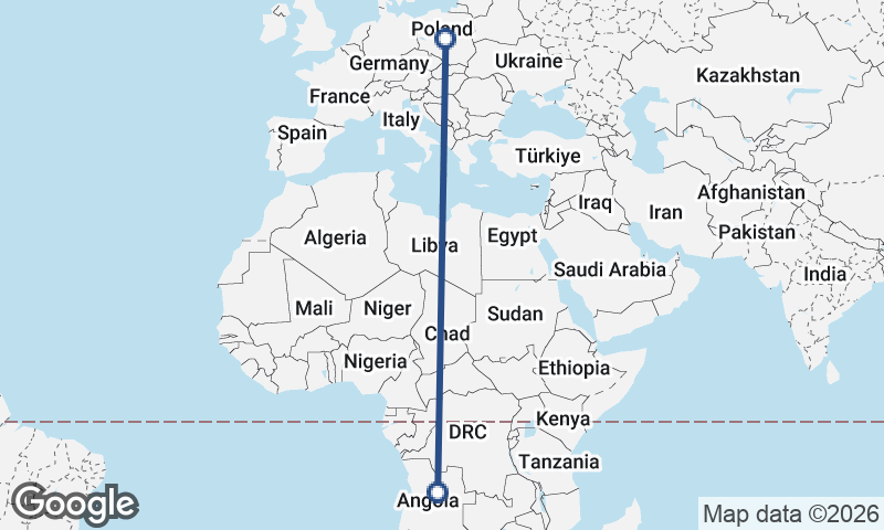 Poland to Angola