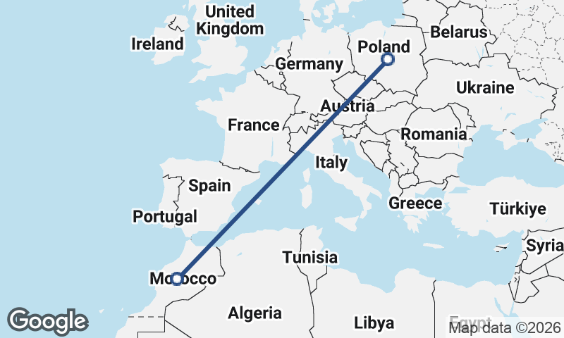 Poland to Morocco