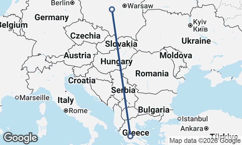 Poland to Greece