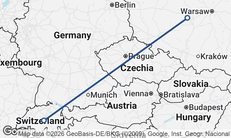 Poland to Switzerland