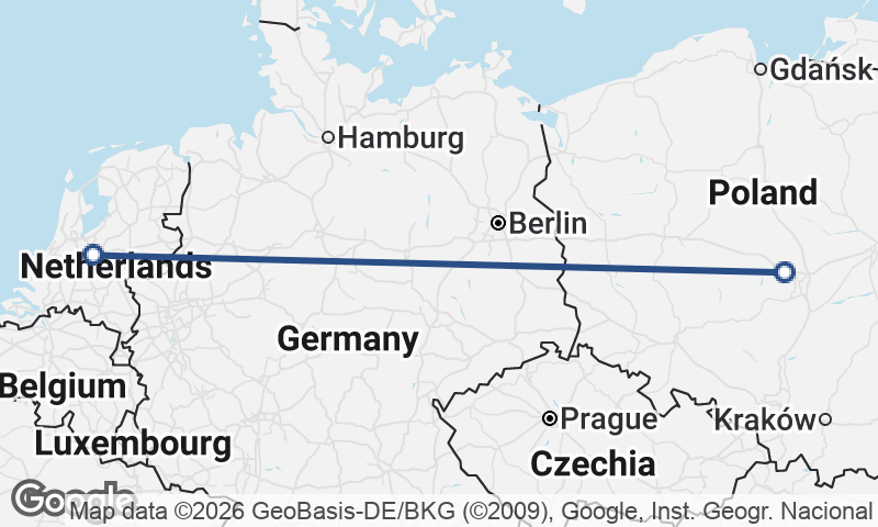 Poland to Netherlands