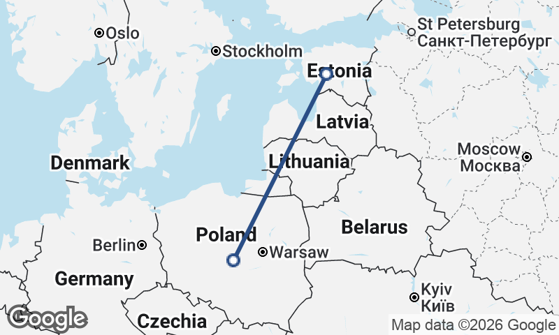 Poland to Estonia