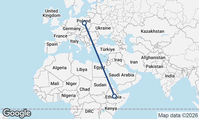 Poland to Ethiopia