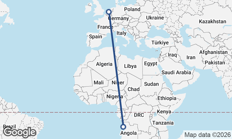 Rotterdam to Luanda