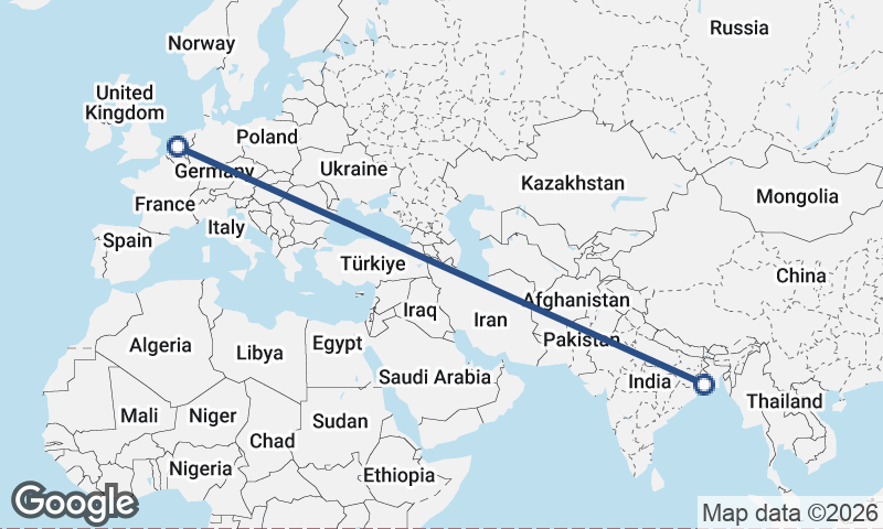 Rotterdam to Kolkata