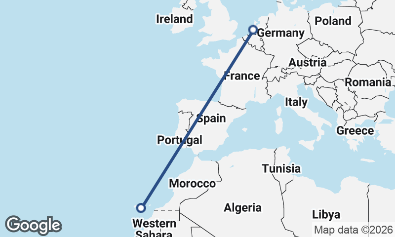 Rotterdam to Las Palmas de Gran Canaria
