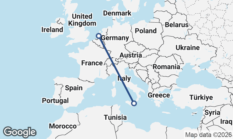Rotterdam to Catania