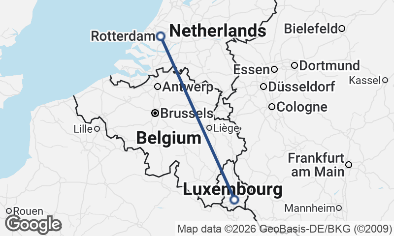 Rotterdam to Luxembourg City