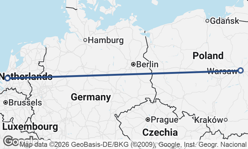 Rotterdam to Warsaw