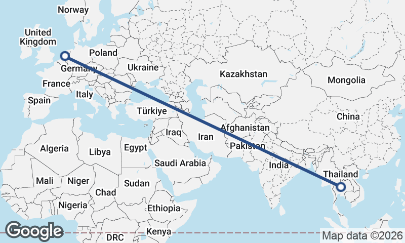 Netherlands to Thailand