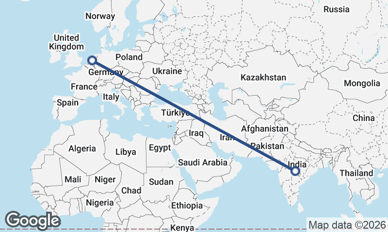 Netherlands to India