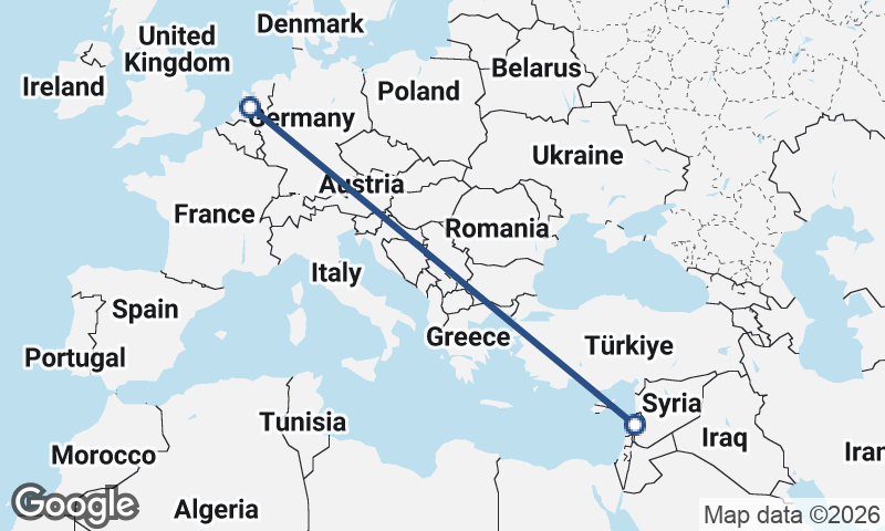 Netherlands to Lebanon