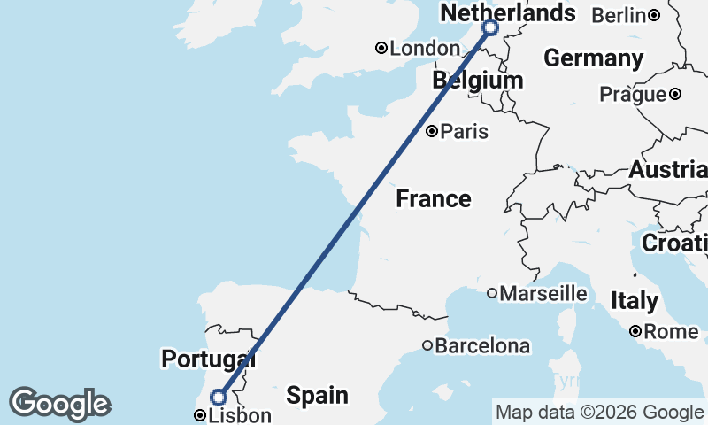 Netherlands to Portugal