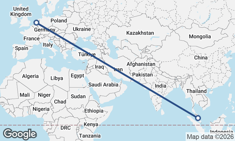 Netherlands to Malaysia