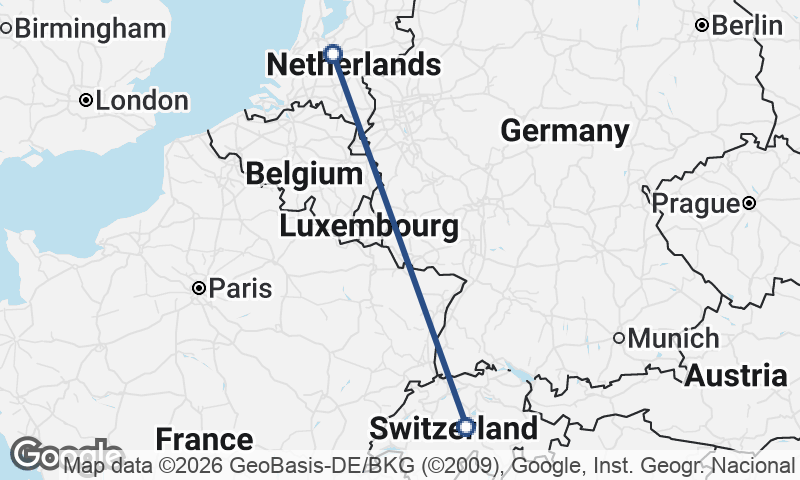 Netherlands to Switzerland