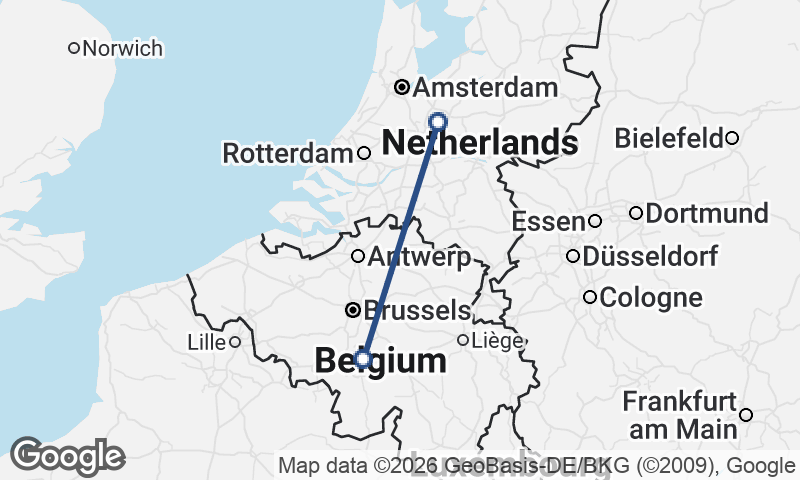 Netherlands to Belgium