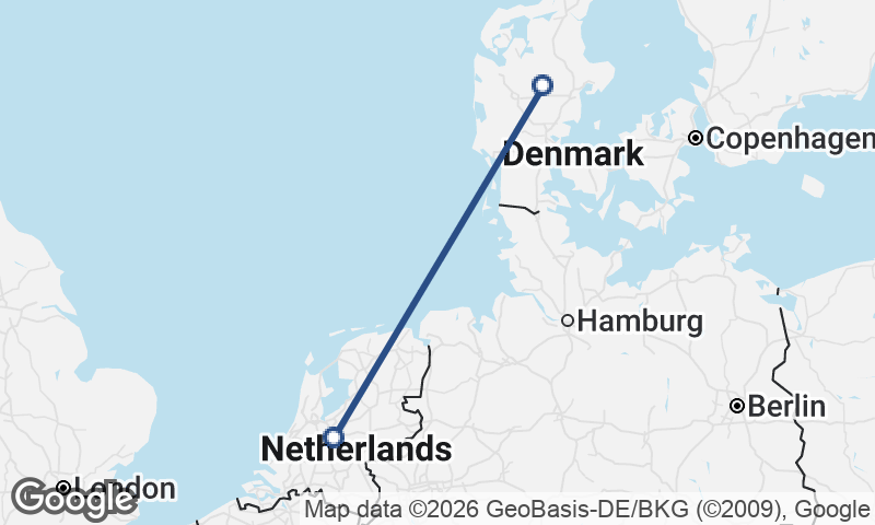 Netherlands to Denmark