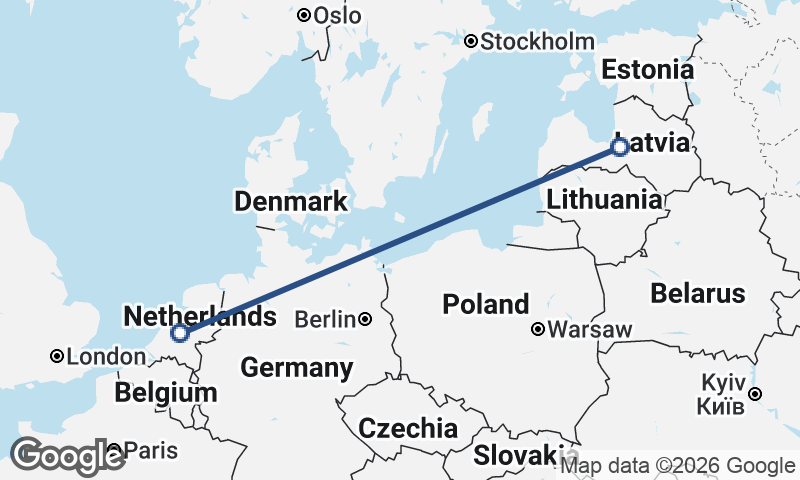 Netherlands to Latvia